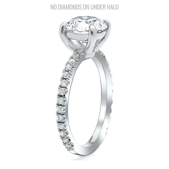 Pave Diamond Aquamarine Engagement Ring deBebians Rings