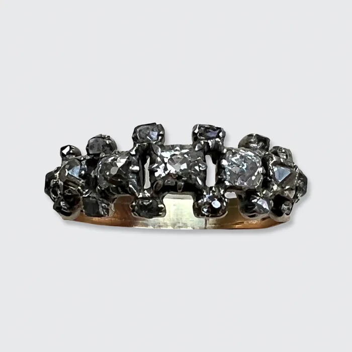 Rings 21stfinds Georgian CushionCut Diamond HalfHoop Ring