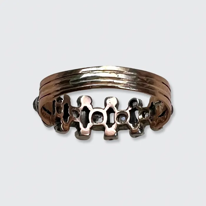 Rings 21stfinds Georgian CushionCut Diamond HalfHoop Ring