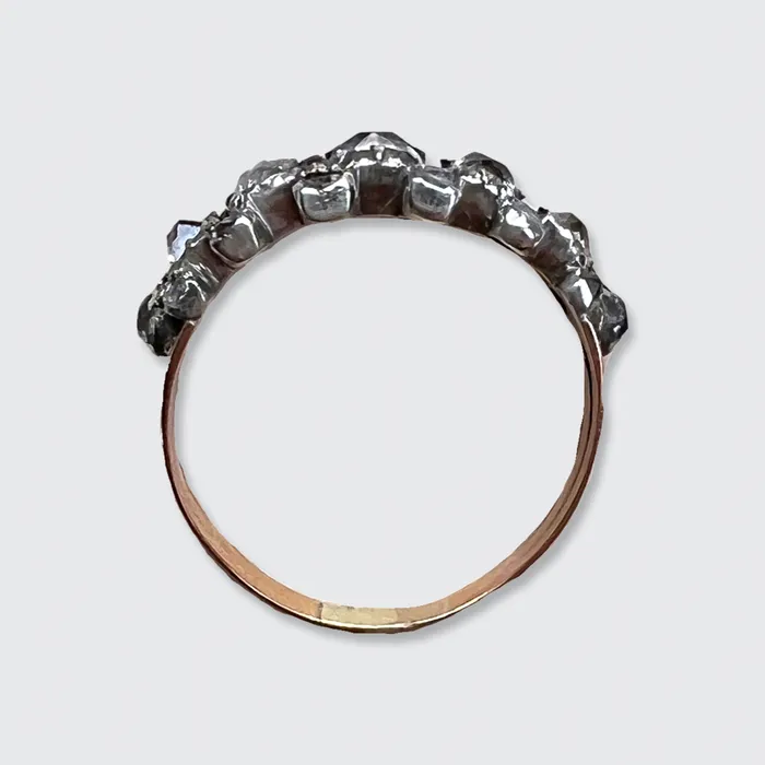 Rings 21stfinds Georgian CushionCut Diamond HalfHoop Ring