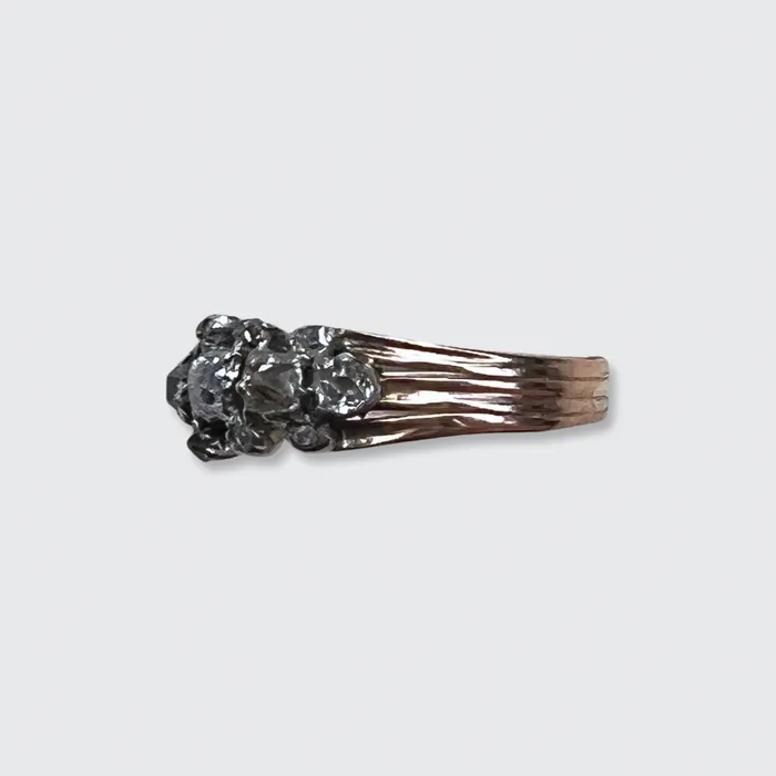 Rings 21stfinds Georgian CushionCut Diamond HalfHoop Ring