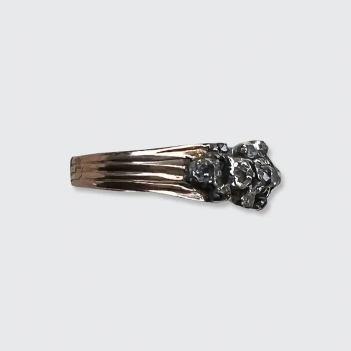 Rings 21stfinds Georgian CushionCut Diamond HalfHoop Ring