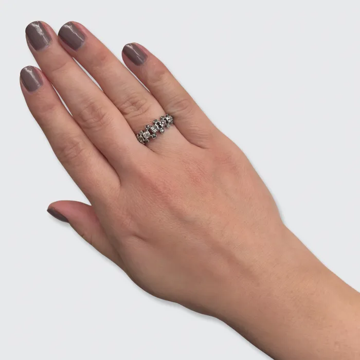 Rings 21stfinds Georgian CushionCut Diamond HalfHoop Ring