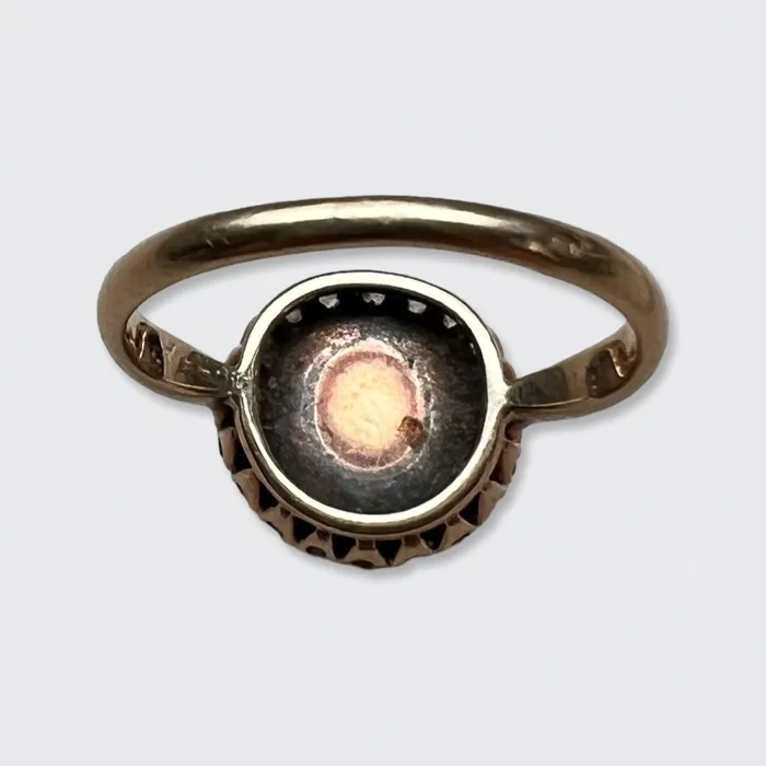 Rings 21stfinds Victorian Cabochon Garnet Diamond Ring