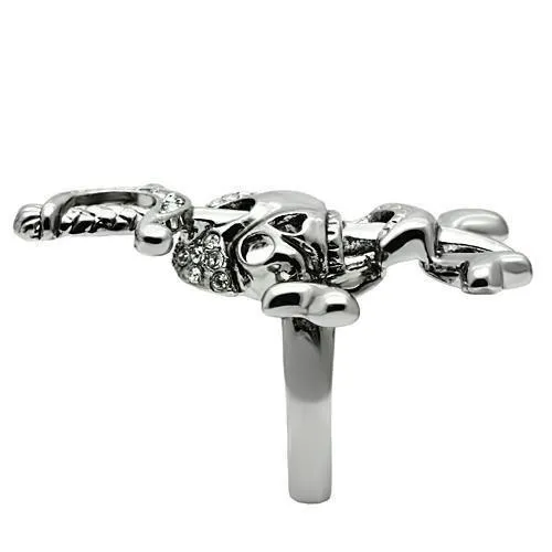 Rings Alamode 3W003 Ruthenium White Metal Ring with Top Grade Crystal in Clear