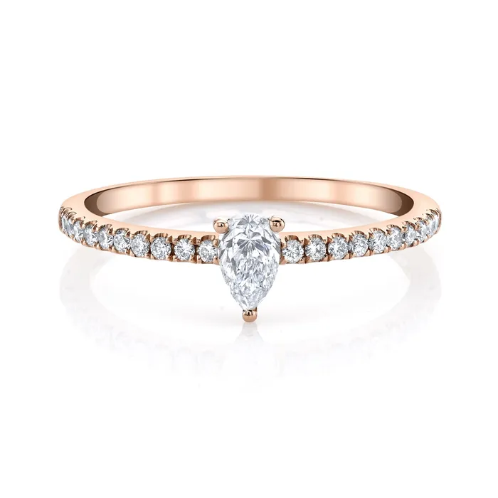 Rings anitako MEYOU PEAR DIAMOND PAVE RING