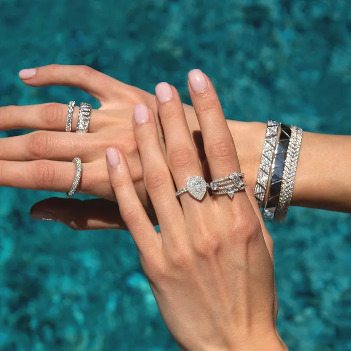 Rings anitako MEYOU PEAR DIAMOND PAVE RING