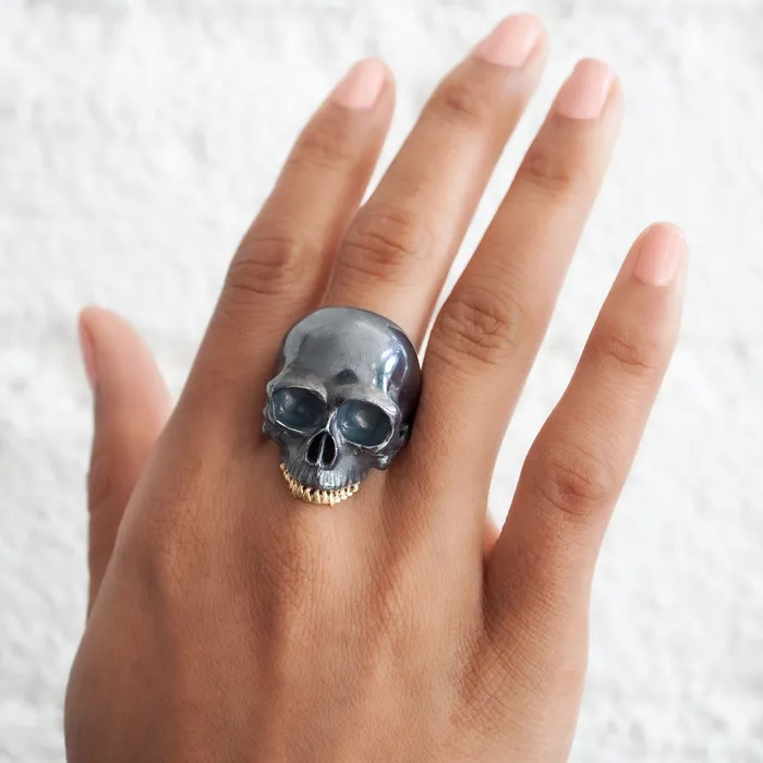 Rings Anthony Lent Black Skull Ring