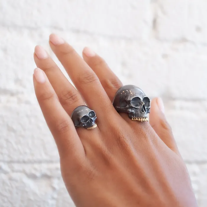 Rings Anthony Lent Black Skull Ring