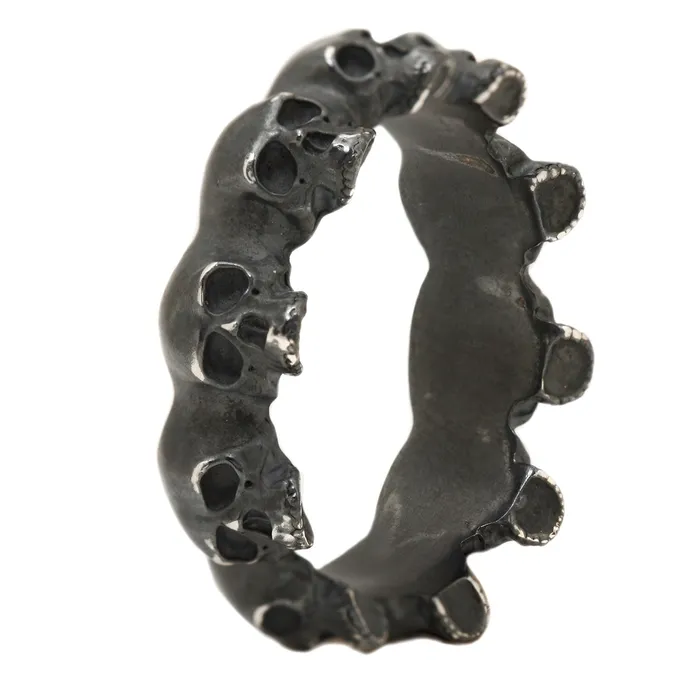 Rings Anthony Lent Oxidized Skull Eternity Ring