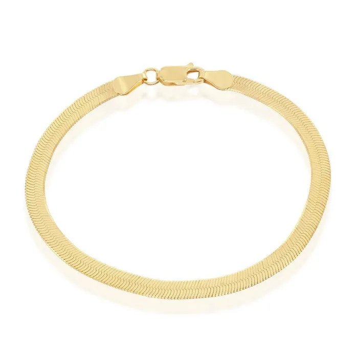 Rings Classic Sterling Silver 4mm Herringbone Chain Gold Plated