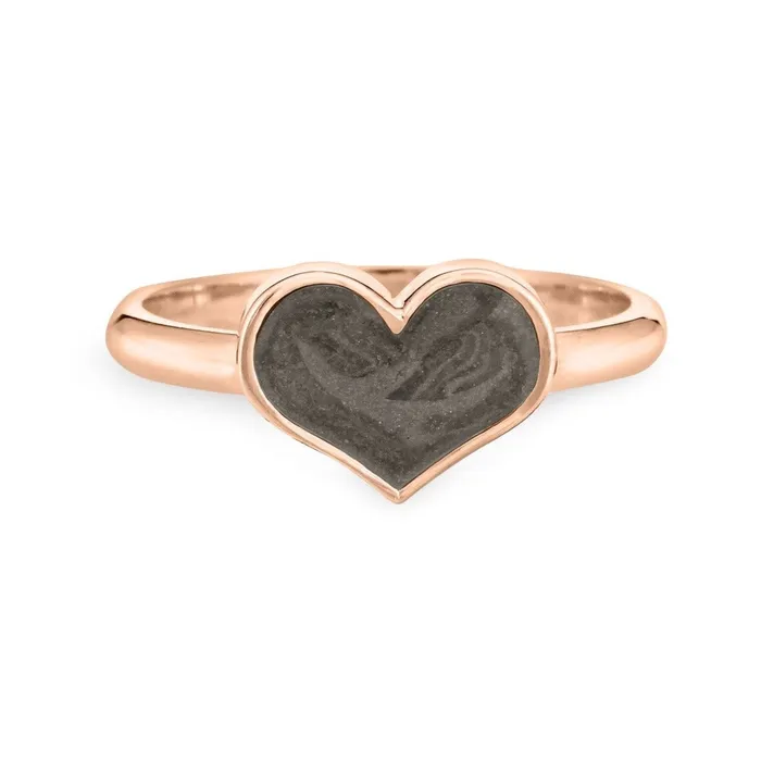 Rings closebymejewelry Large Heart Stacking Cremation Ring in 14K Rose Gold