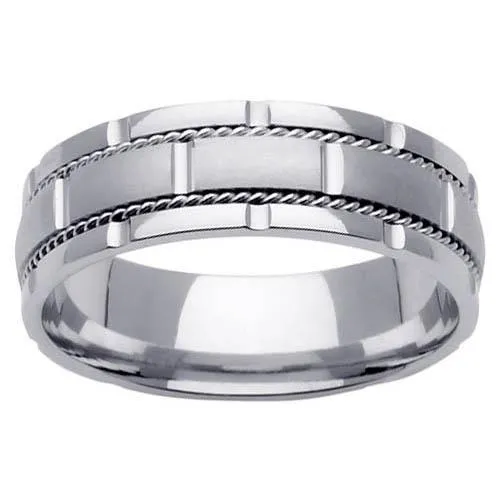 Rings deBebians Handmade Wedding Band for Men in Platinum