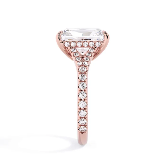 Rings deBebians Split Shank Diamond Pave Engagement Ring with Hidden Halo