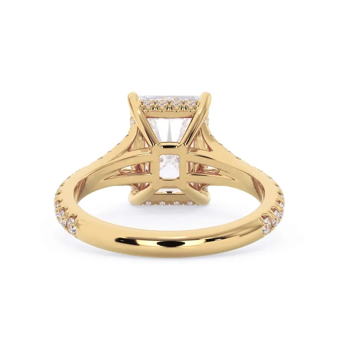 Rings deBebians Split Shank Diamond Pave Engagement Ring with Hidden Halo