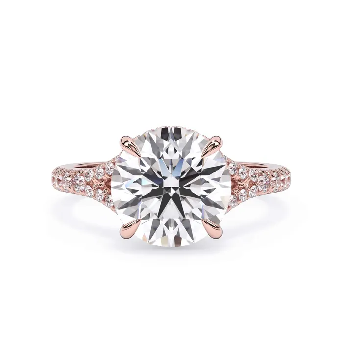 Rings deBebians Split Shank Diamond Pave Engagement Ring with Hidden Halo