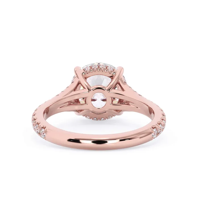 Rings deBebians Split Shank Diamond Pave Engagement Ring with Hidden Halo
