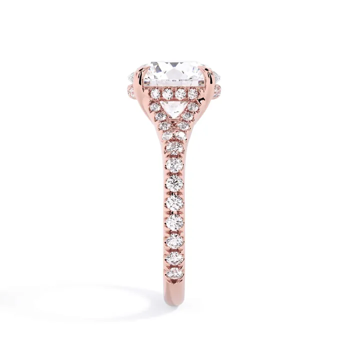 Rings deBebians Split Shank Diamond Pave Engagement Ring with Hidden Halo