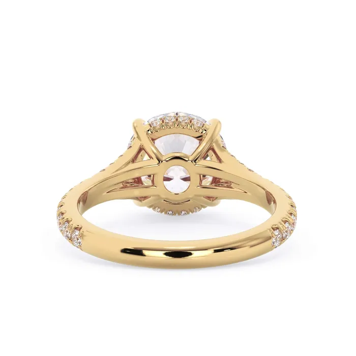 Rings deBebians Split Shank Diamond Pave Engagement Ring with Hidden Halo