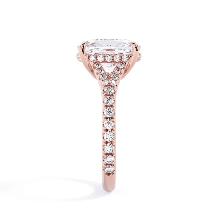 Rings deBebians Split Shank Diamond Pave Engagement Ring with Hidden Halo