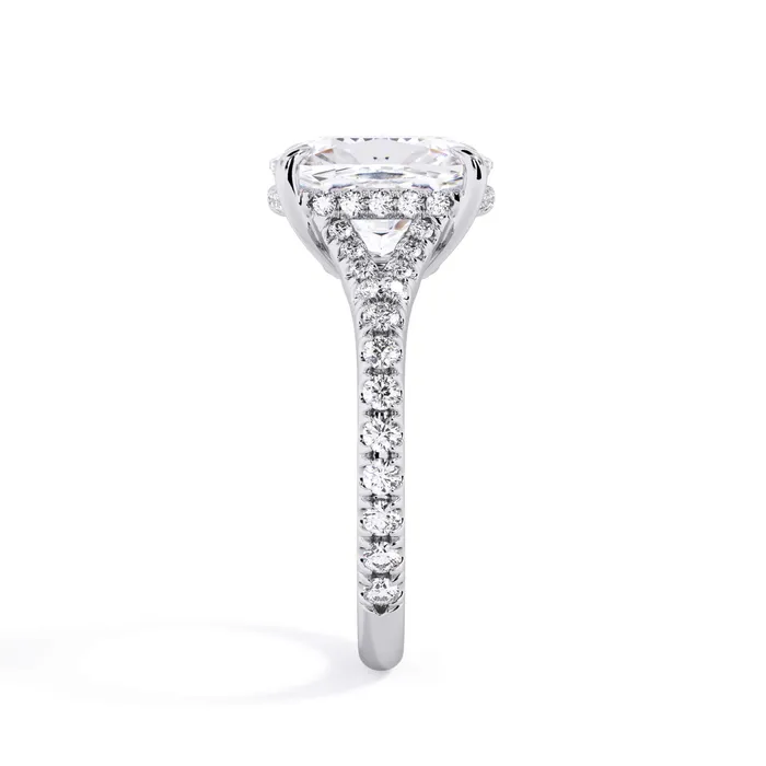 Rings deBebians Split Shank Diamond Pave Engagement Ring with Hidden Halo