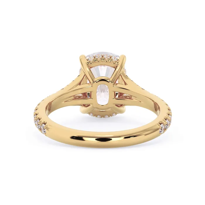 Rings deBebians Split Shank Diamond Pave Engagement Ring with Hidden Halo