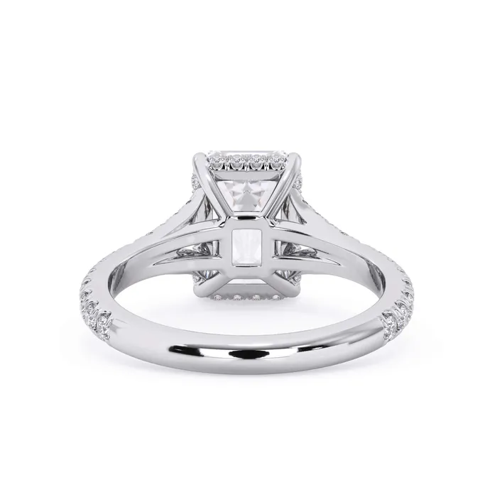 Rings deBebians Split Shank Diamond Pave Engagement Ring with Hidden Halo