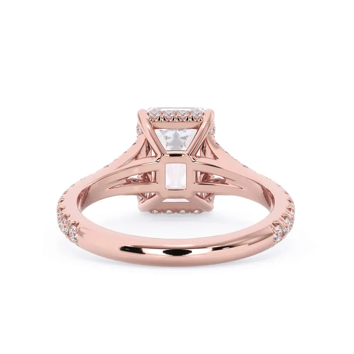 Rings deBebians Split Shank Diamond Pave Engagement Ring with Hidden Halo