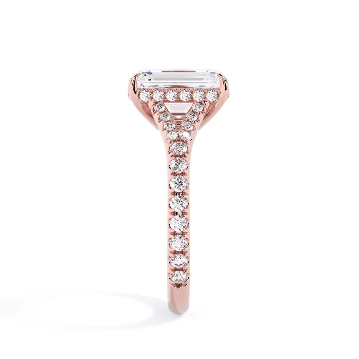 Rings deBebians Split Shank Diamond Pave Engagement Ring with Hidden Halo