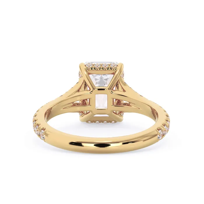 Rings deBebians Split Shank Diamond Pave Engagement Ring with Hidden Halo