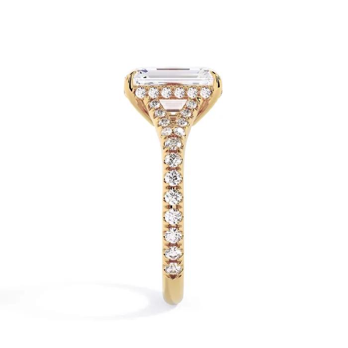 Rings deBebians Split Shank Diamond Pave Engagement Ring with Hidden Halo
