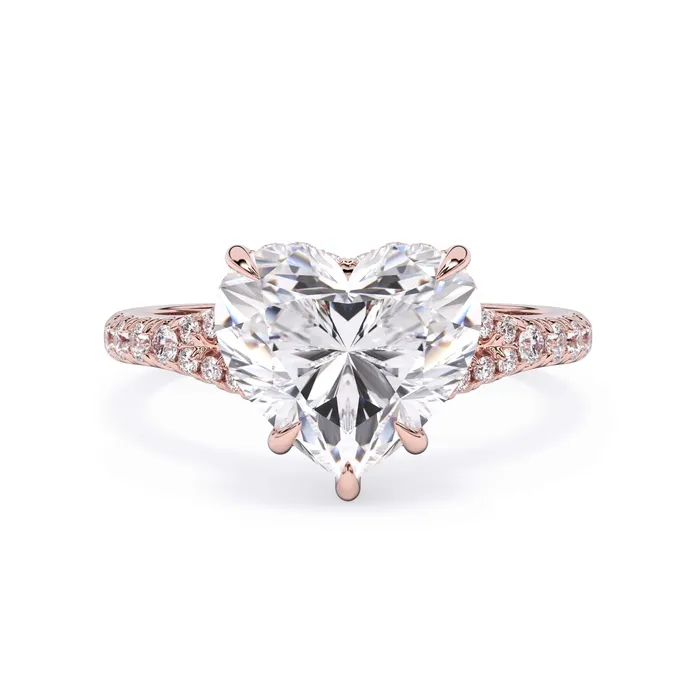 Rings deBebians Split Shank Diamond Pave Engagement Ring with Hidden Halo