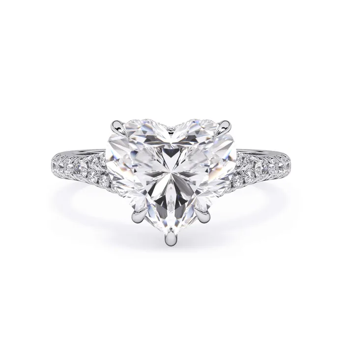 Rings deBebians Split Shank Diamond Pave Engagement Ring with Hidden Halo
