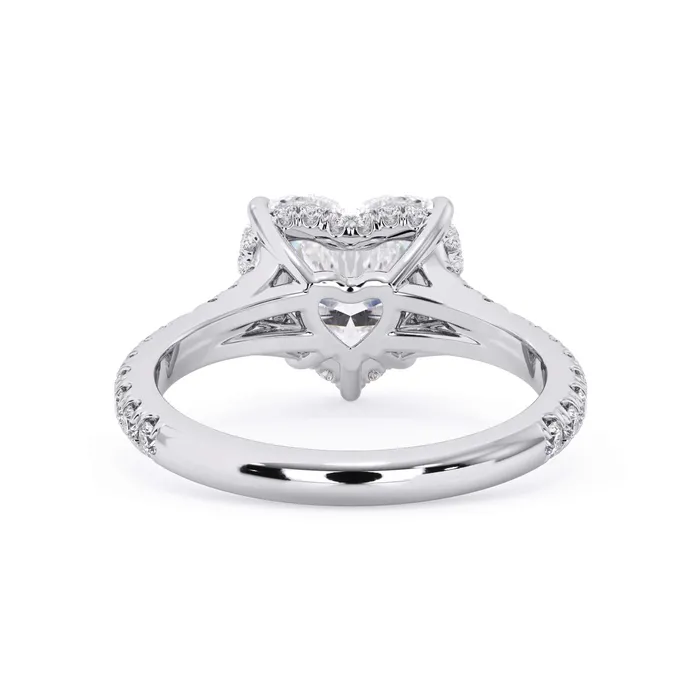Rings deBebians Split Shank Diamond Pave Engagement Ring with Hidden Halo