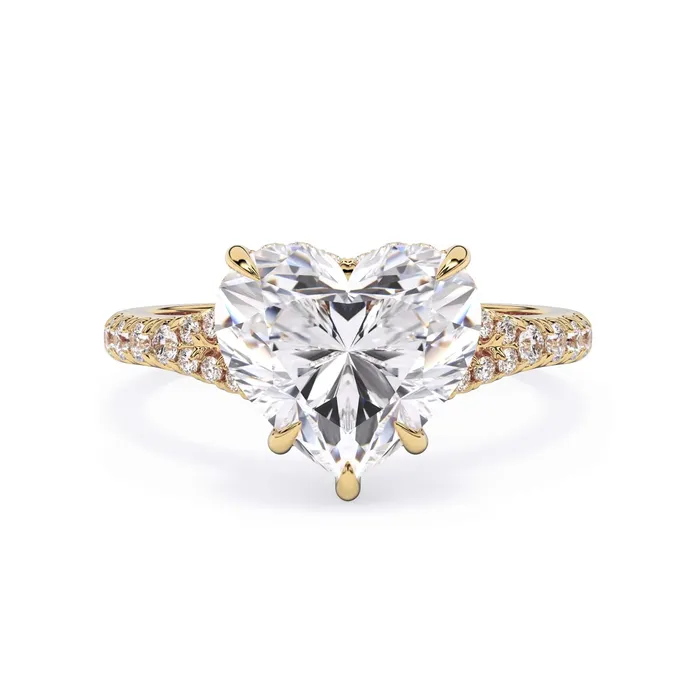 Rings deBebians Split Shank Diamond Pave Engagement Ring with Hidden Halo
