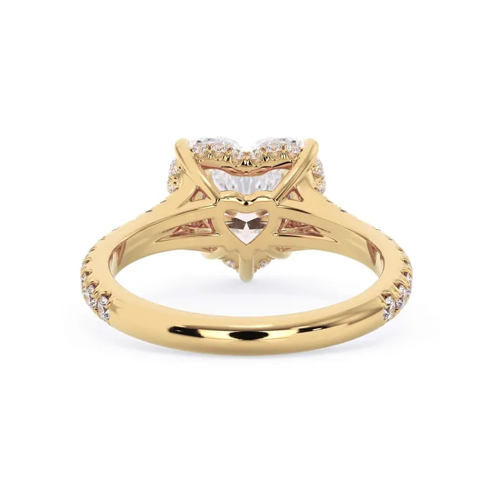 Rings deBebians Split Shank Diamond Pave Engagement Ring with Hidden Halo