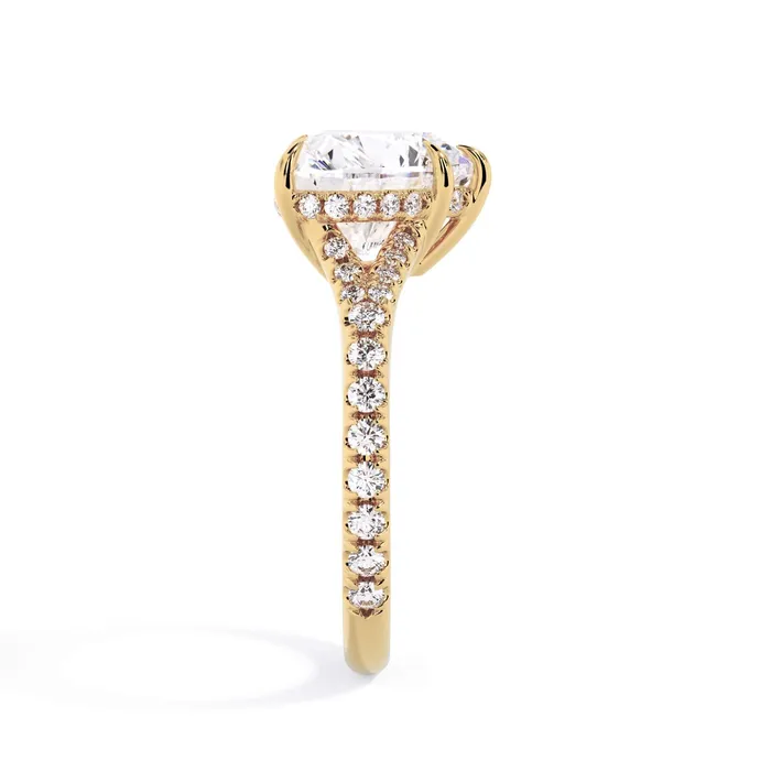 Rings deBebians Split Shank Diamond Pave Engagement Ring with Hidden Halo