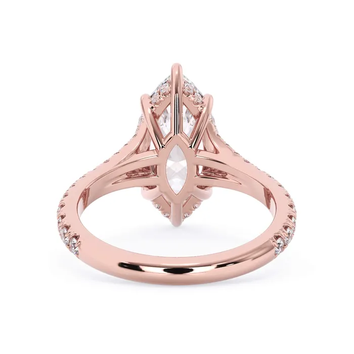 Rings deBebians Split Shank Diamond Pave Engagement Ring with Hidden Halo