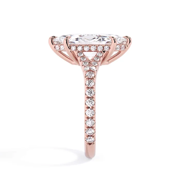 Rings deBebians Split Shank Diamond Pave Engagement Ring with Hidden Halo