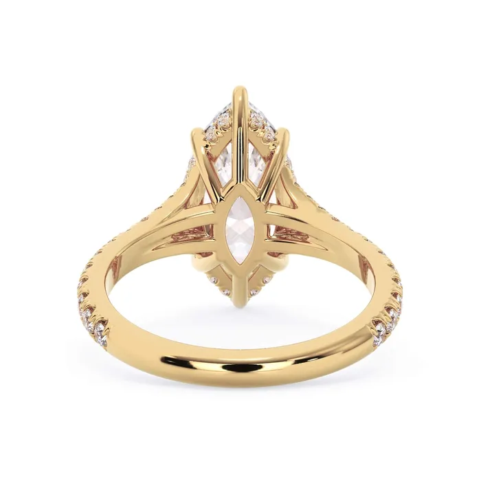 Rings deBebians Split Shank Diamond Pave Engagement Ring with Hidden Halo