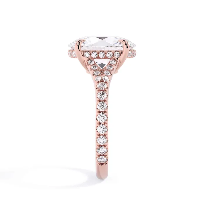Rings deBebians Split Shank Diamond Pave Engagement Ring with Hidden Halo