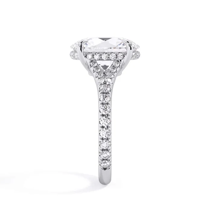 Rings deBebians Split Shank Diamond Pave Engagement Ring with Hidden Halo