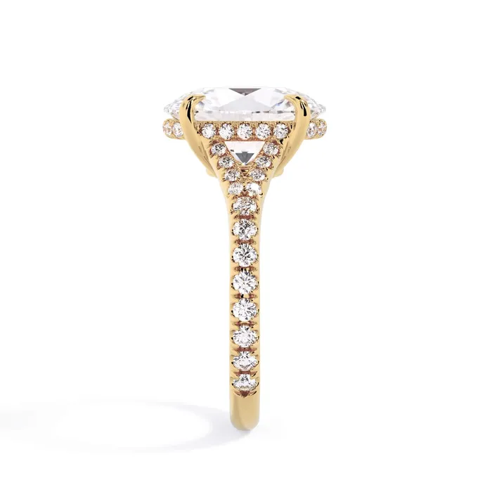 Rings deBebians Split Shank Diamond Pave Engagement Ring with Hidden Halo