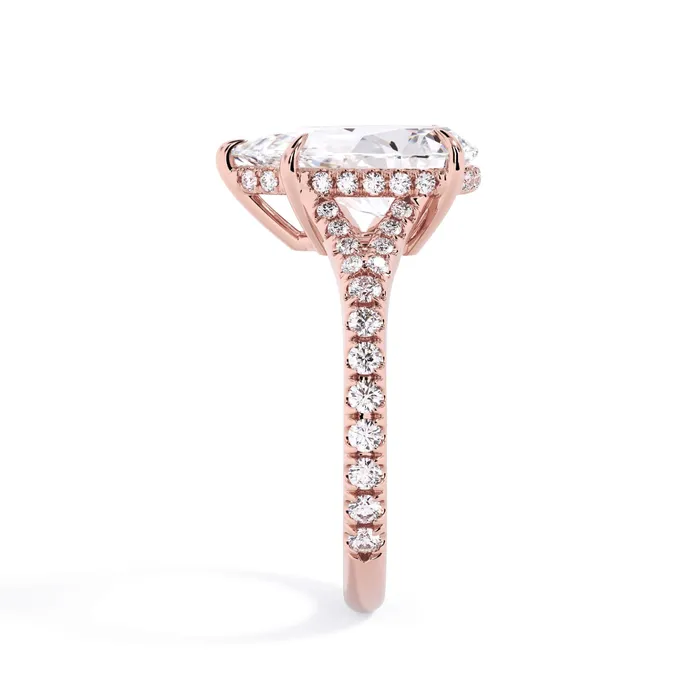 Rings deBebians Split Shank Diamond Pave Engagement Ring with Hidden Halo