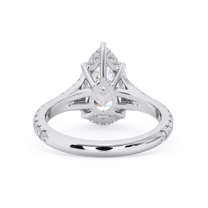 Rings deBebians Split Shank Diamond Pave Engagement Ring with Hidden Halo