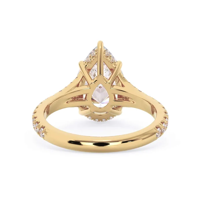 Rings deBebians Split Shank Diamond Pave Engagement Ring with Hidden Halo