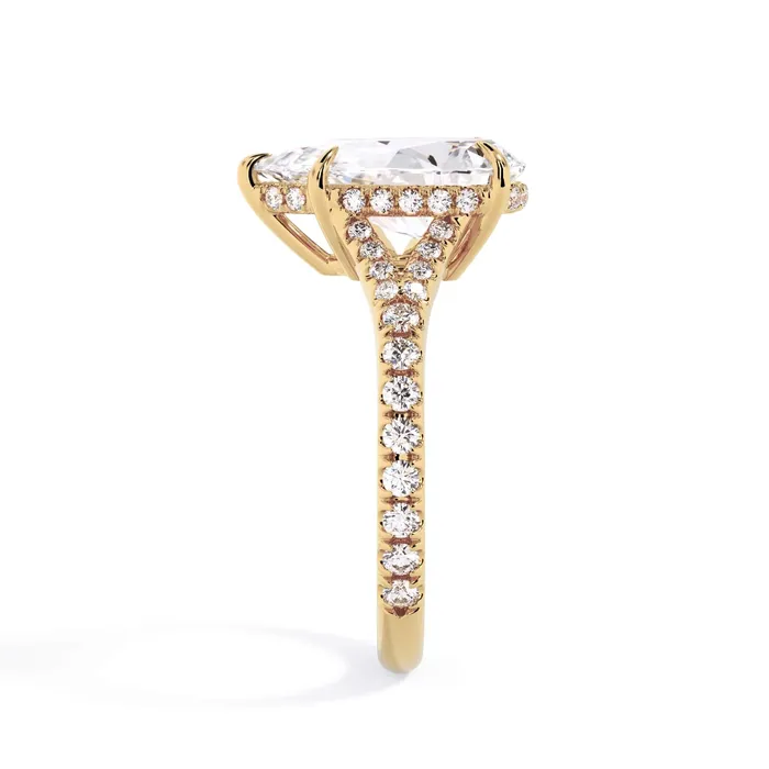 Rings deBebians Split Shank Diamond Pave Engagement Ring with Hidden Halo