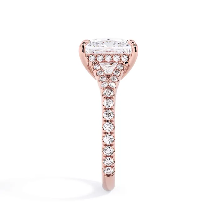 Rings deBebians Split Shank Diamond Pave Engagement Ring with Hidden Halo