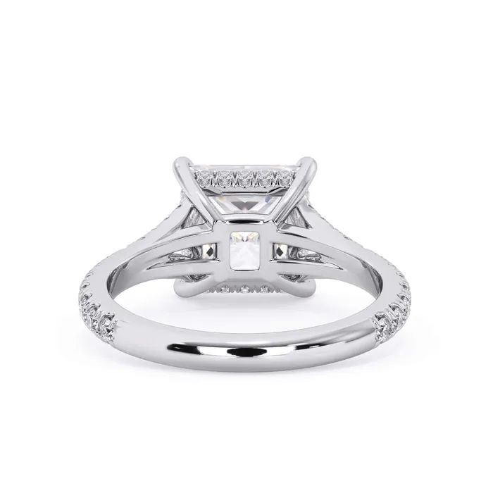 Rings deBebians Split Shank Diamond Pave Engagement Ring with Hidden Halo
