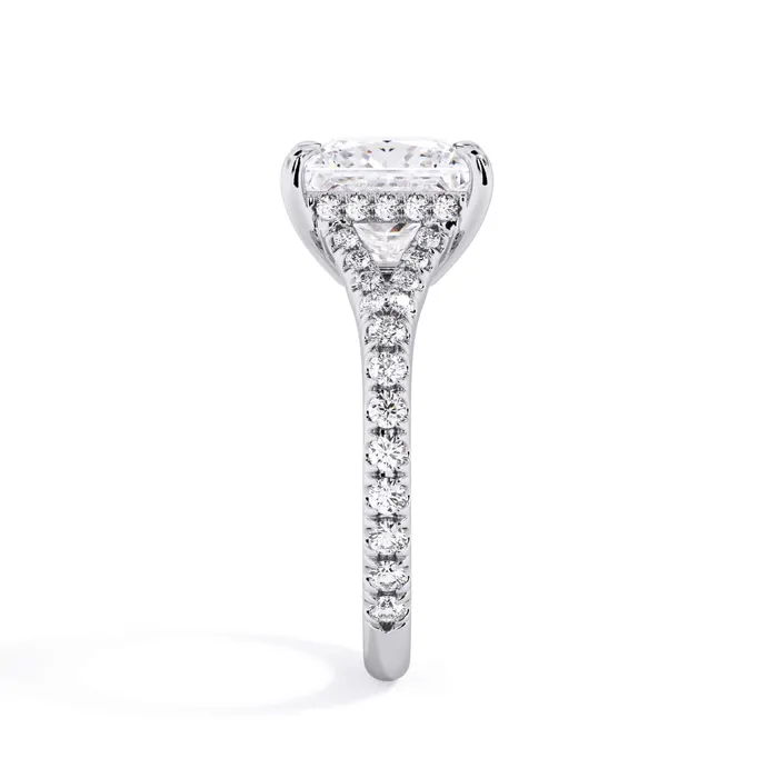 Rings deBebians Split Shank Diamond Pave Engagement Ring with Hidden Halo